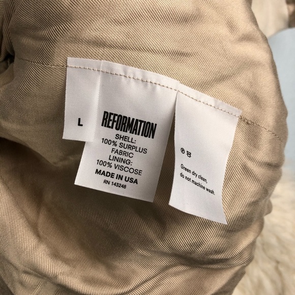 Reformation Freddie Faux Fur Jacket Cream Coat L - Picture 7 of 8